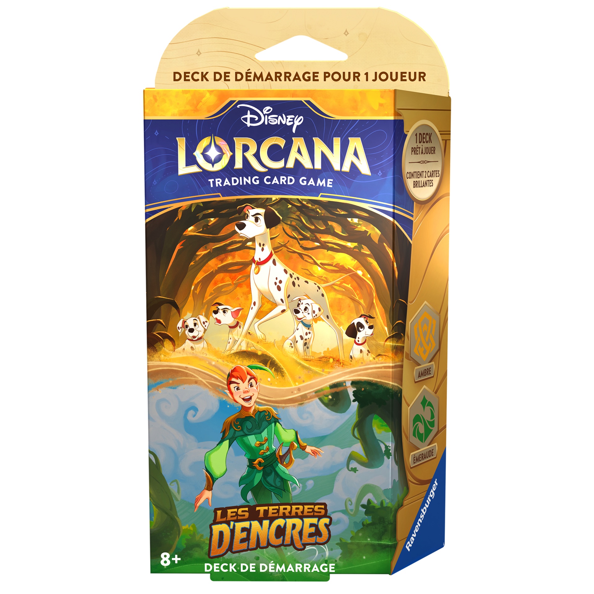 Disney Lorcana : Set 3 – Les Terres d’Encres – Starter deck Ambre/Emeraude